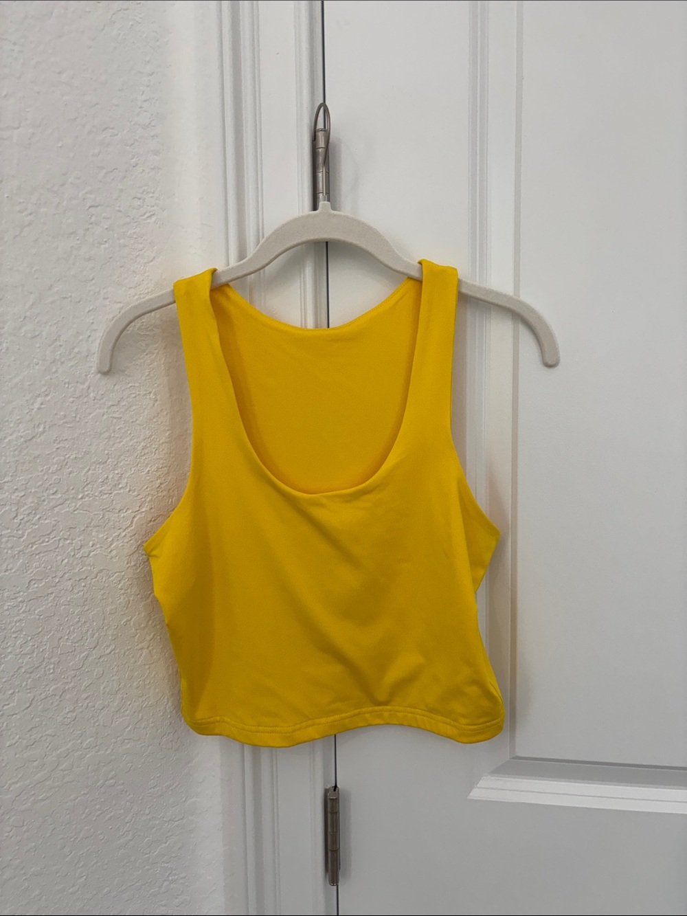 Unlisted Bright Yellow Scoop-Neck Crop Tank
